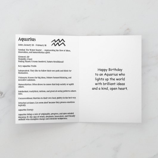Happy Birthday Aquarius! カード (内部)