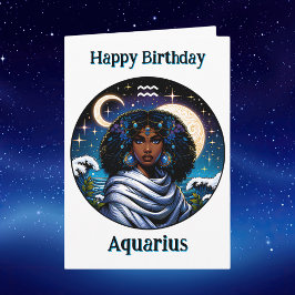 Happy Birthday Aquarius |  Inside Coloring Page カード