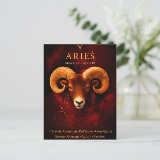 Happy Birthday Aries | Birthstone Post Card ポストカード (スタンド正面)