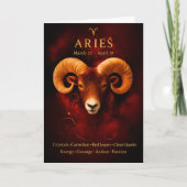 Happy Birthday Aries | Carnelian Birthstone Card カード (正面)