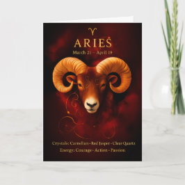Happy Birthday Aries | Carnelian Birthstone Card カード