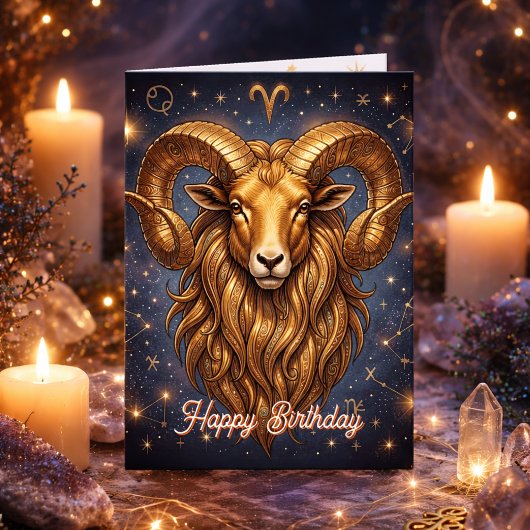 Happy Birthday Aries | Horoscope Astrlogy カード