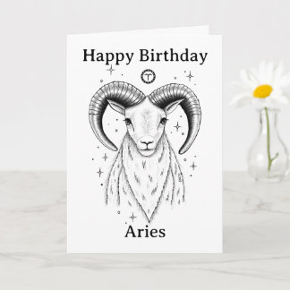 Happy Birthday Aries Ram Hand-drawn カード