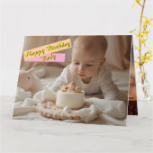 Happy Birthday Baby Card - Digital カード (黄色い花)