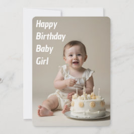 Happy Birthday Baby Girl - ダウンロード可能 招待状
