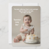 Happy Birthday Baby Girl - Downloadable 招待状 (裏面)