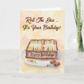 Happy Birthday Backgammon Chocolate Cake カード (正面)
