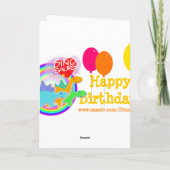 Happy Birthday Balloons Dinosaur Card カード (裏面)