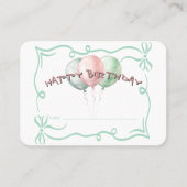 HAPPY BIRTHDAY Balloons Florist Gift Card 名刺 (正面)