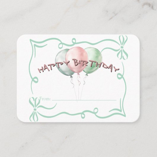 HAPPY BIRTHDAY Balloons Florist Gift Card 名刺 (正面)