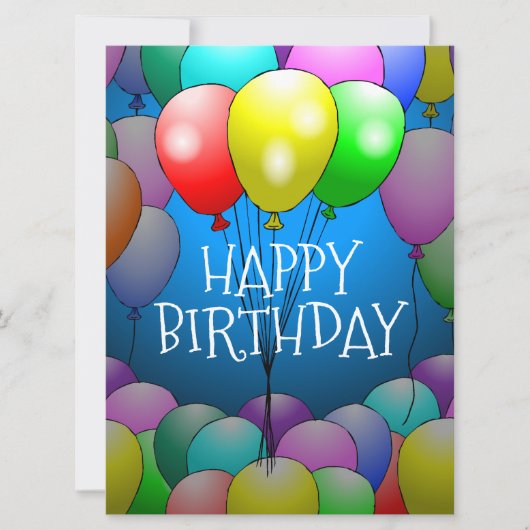 Happy birthday balloons in many colors (正面)
