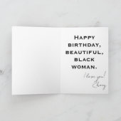 Happy birthday beautiful black woman sista queen  カード (内部)