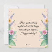 Happy birthday & beautiful flowers greeting card シーズンカード (裏面)