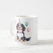 Happy Birthday Bernese Mountain Dog コーヒーマグカップ (正面左)