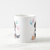 Happy Birthday Bernese Mountain Dog コーヒーマグカップ (中央)