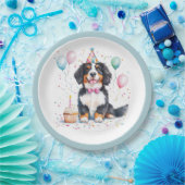 Happy Birthday Bernese Mountain Dog ペーパープレート (パーティー)