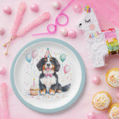 Happy Birthday Bernese Mountain Dog ペーパープレート (パーティー)