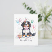 Happy Birthday Bernese Mountain Dog ポストカード (スタンド正面)