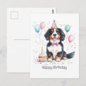 Happy Birthday Bernese Mountain Dog ポストカード (正面/裏面)