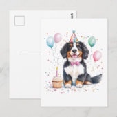 Happy Birthday Bernese Mountain Dog ポストカード (正面/裏面)