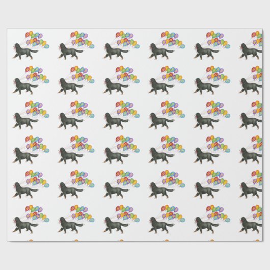 Happy Birthday Bernese Mountain Dog ラッピングペーパー (フラット)