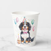 Happy Birthday Bernese Mountain Dog 紙コップ (正面)