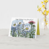 Happy Birthday Best Gal Pal Daisy Flower Garden カード (黄色い花)