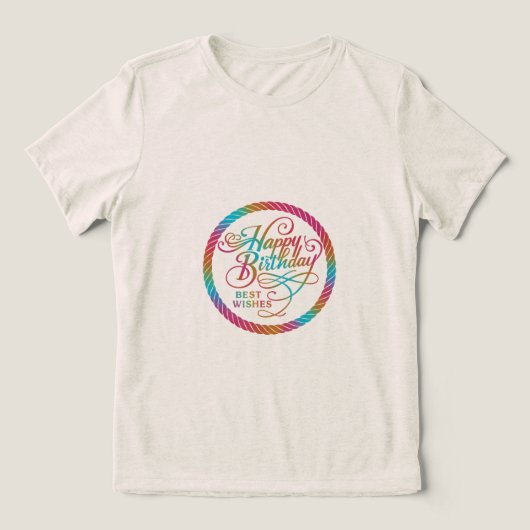 Happy Birthday Best Wishes Rainbow Women's TShirt  トライブレンドＴシャツ (デザイン正面)