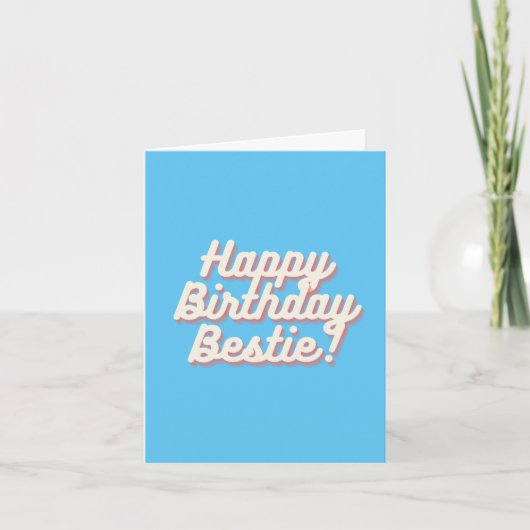 Happy Birthday Bestie | 鮮やかな青 カード (正面)