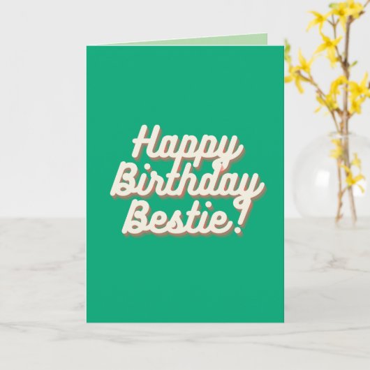 Happy Birthday Bestie | Green カード (黄色い花)