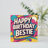 Happy Birthday Bestie - Pop Art  シーズンカード (スタンド正面)