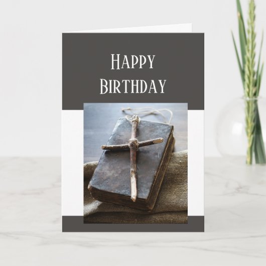 Happy Birthday Bible Cross Love Respect  Card カード (正面)