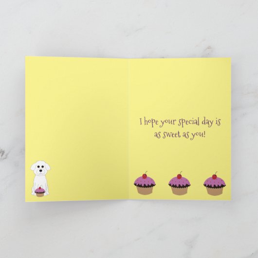 Happy Birthday Bichon Frise  カード (内部)