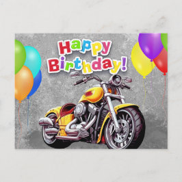 Happy birthday! biker ポストカード