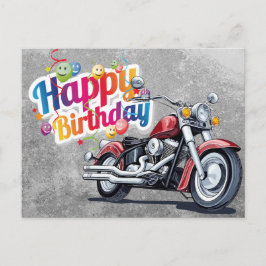 Happy birthday! biker ポストカード