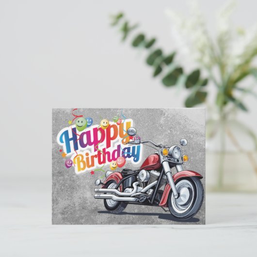Happy birthday! biker ポストカード (スタンド正面)