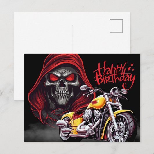 Happy birthday! biker ポストカード (正面/裏面)