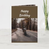 Happy Birthday Biker Motorcycle  カード (正面)
