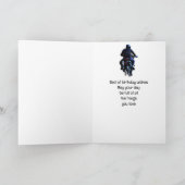 Happy Birthday Biker Motorcycle Custom Name カード (内部)