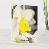 Happy Birthday Blessings Yellow Daffodil Custom カード (裏面)