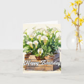 Happy Birthday Blooming Calla Lilies カード (黄色い花)