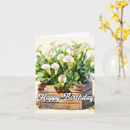 Happy Birthday Blooming Calla Lilies カード