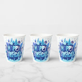  Happy Birthday Blue and Purple Party Cups  紙コップ