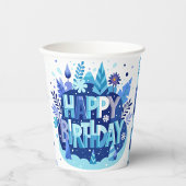  Happy Birthday Blue and Purple Party Cups  紙コップ