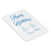 happy birthday blue cake heart name love pastel  マグネット (右側)