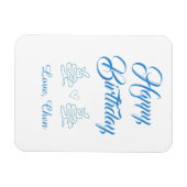 happy birthday blue cake heart name love pastel  マグネット (横)