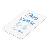 happy birthday blue cake heart name love pastel  マグネット (左側)