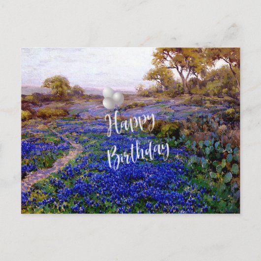 Happy Birthday - Bluebonnets at Twilight, ポストカード (正面)