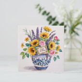 Happy birthday & bouquet of flowers holiday card シーズンカード (スタンド正面)