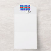 Happy birthday boy. Celebrating your birthday... オールインワン招待状 (内側)